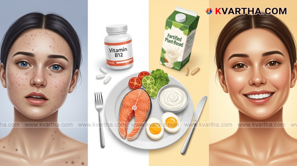 A close-up of a person's hand, symbolizing skin health and the effects of a vitamin B12 deficiency.