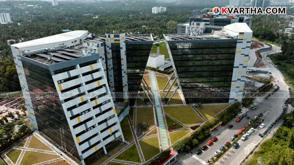 An aerial view of Technopark campus in Thiruvananthapuram, Kerala.