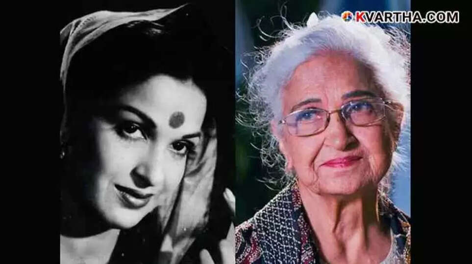 Black and white photo of young actress Kamini Kaushal