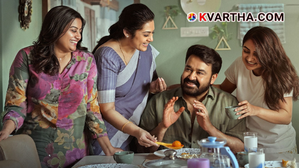 A tense and brilliant close-up shot of actor Mohanlal playing the iconic character Georgekutty in the movie Drishyam 3.
