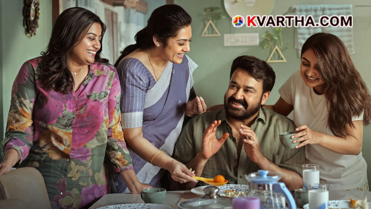 A tense and brilliant close-up shot of actor Mohanlal playing the iconic character Georgekutty in the movie Drishyam 3.