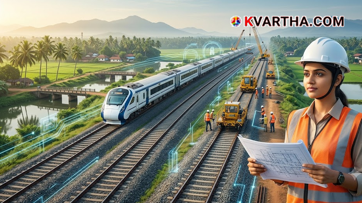Conceptual image of a new railway track development