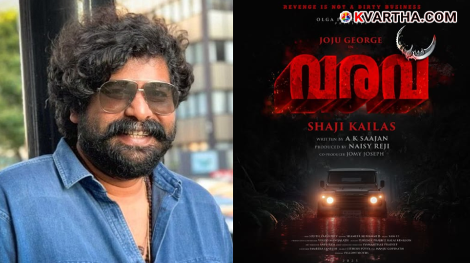 Joju George and Shaji Kailas on the set of their new film 'Varavu'.