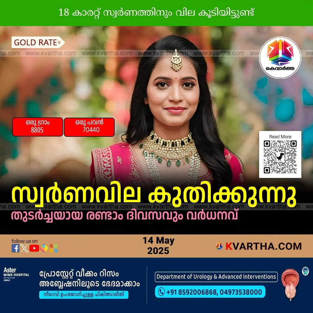 Bride Representing Kerala Gold Rate May 14