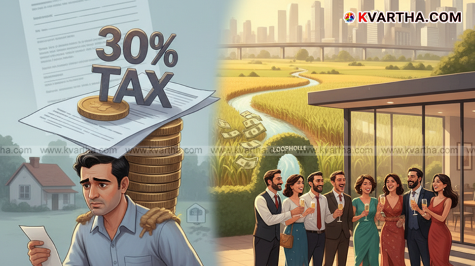 Wealthy person in a luxurious farmhouse avoiding tax
