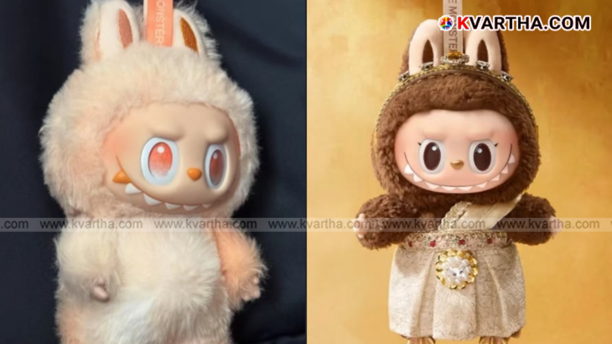 CCTV footage of robbers stealing Labubu dolls from a store in Los Angeles.
