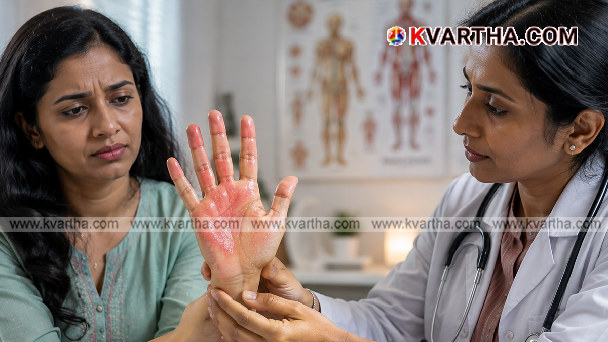 Representational image of examining palms for health signs