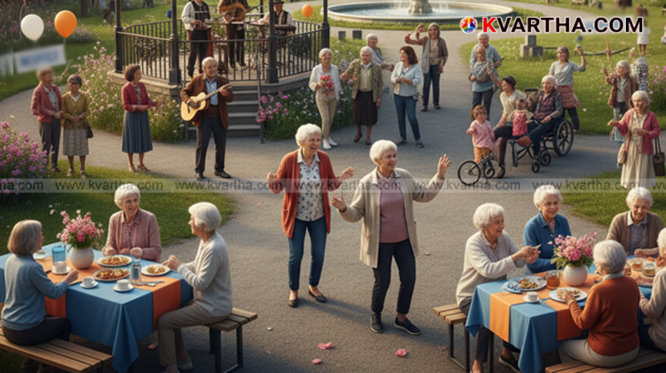 A joyful image of an elderly person celebrating their life.