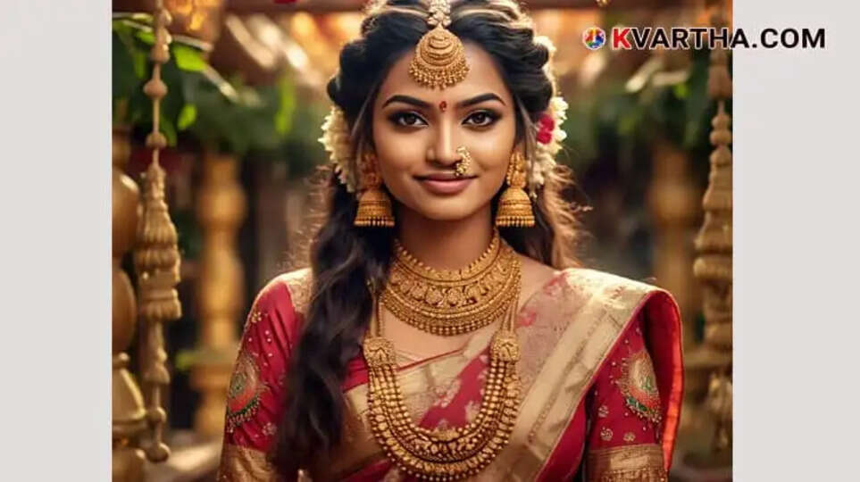 Bride Representing Gold Price Drops in Kerala; 240 Rupees Per Sovereign