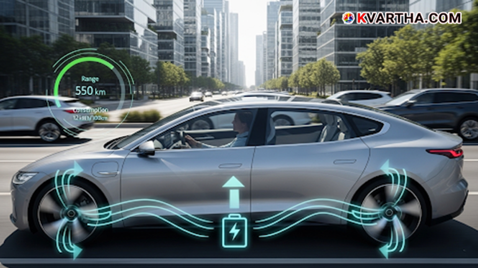 A close-up shot of the accelerator pedal in an electric vehicle, illustrating the concept of one-pedal driving.