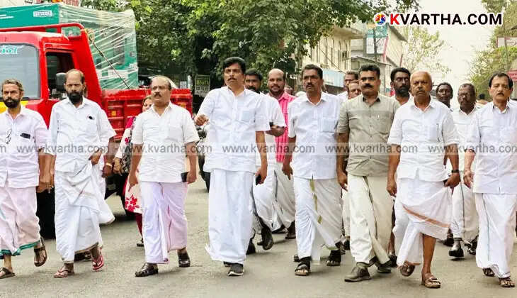 UDF candidate KP Saju meets voters in person in Thalassery.