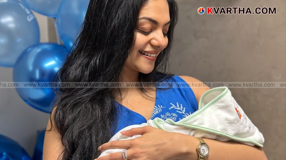 Ahana Krishna with her sister Diya Krishna and newborn baby Niom.