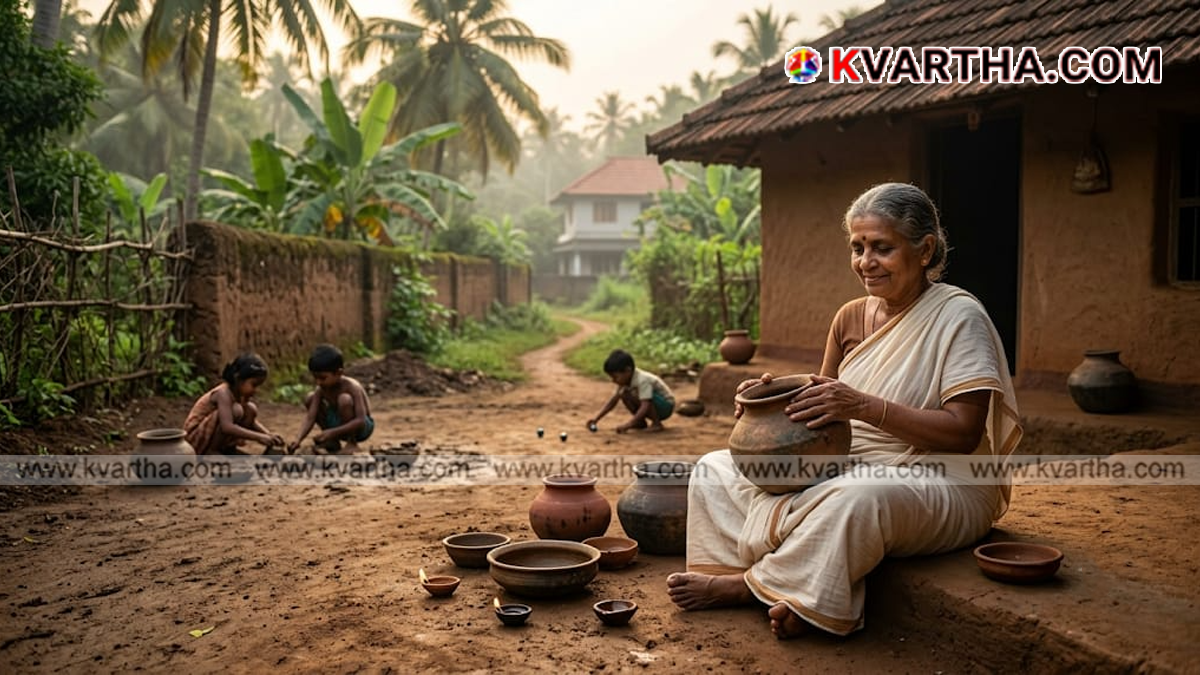 Representational image of traditional Kerala village life and connection with soil