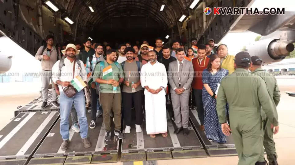 Indian citizens, evacuated as part of 'Operation Sindhu', arriving at Delhi airport.