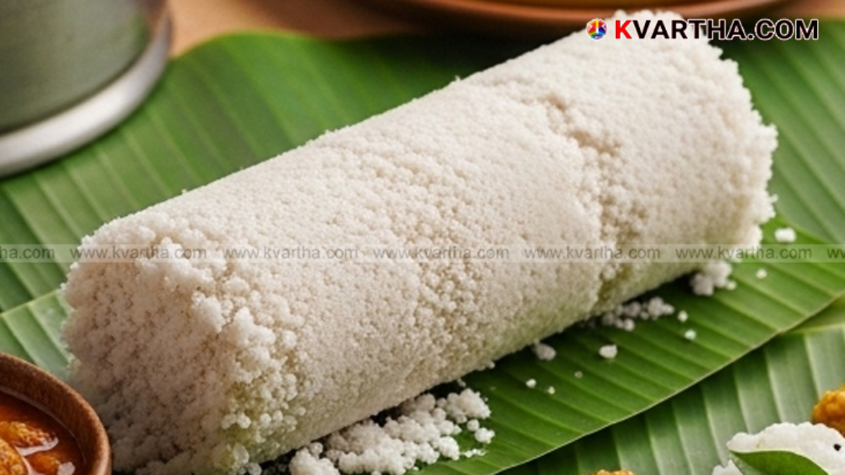 Steaming hot puttu served with curry