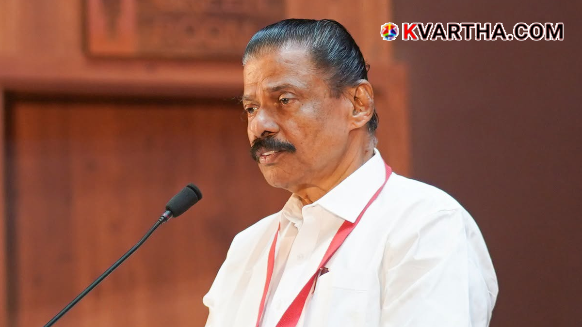  Image reflecting CPM State Secretary MV Govindan addressing media