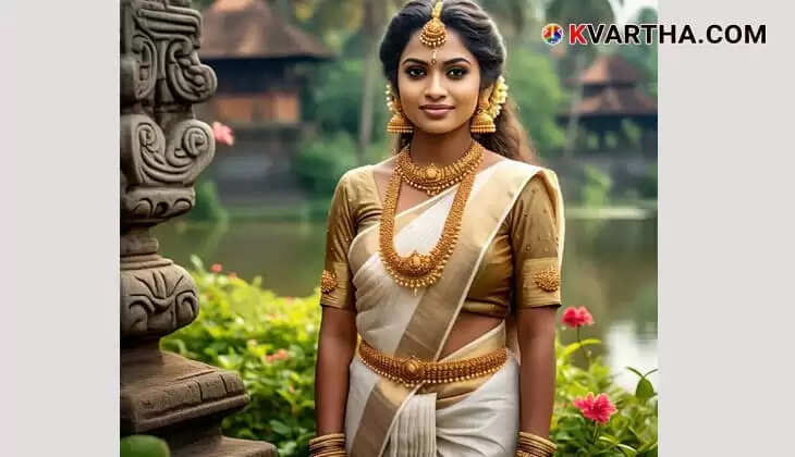 Kerala bride wearing gold jewelry