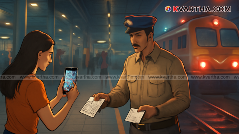 Man filming reels at a railway station