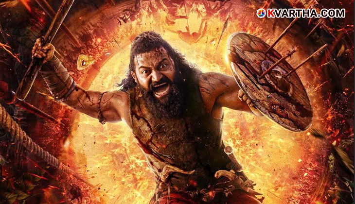 Kantara 2 movie poster featuring Rishab Shetty.