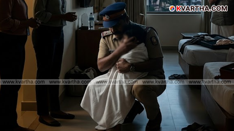 A symbolic scene of a one and a half year old boy rescued from a hotel room in Kochi.