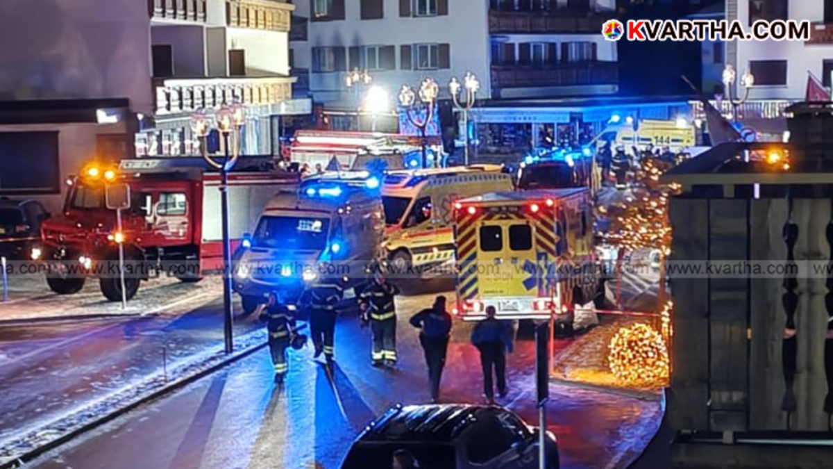 Emergency services at Crans Montana explosion site