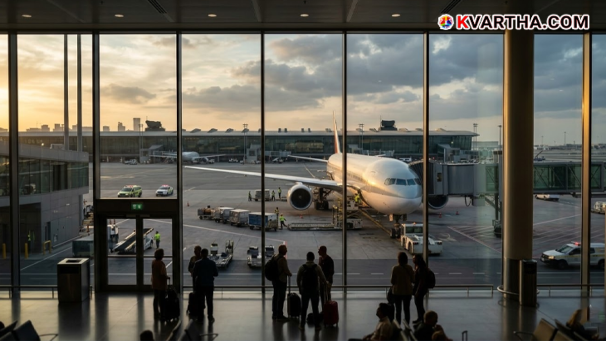 Crowded check-in area at Hamad International Airport with passengers waiting for flights