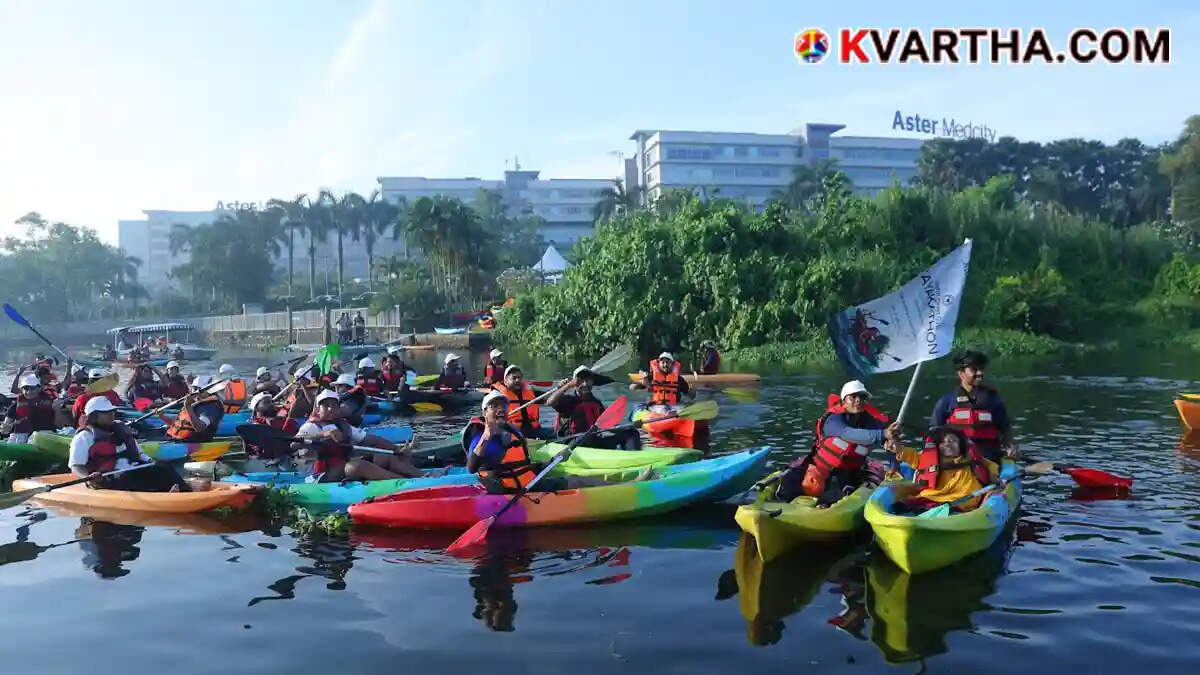 Aster Medcity organizes 'Kayakathon' in Kochi backwaters to raise World Heart Day awareness