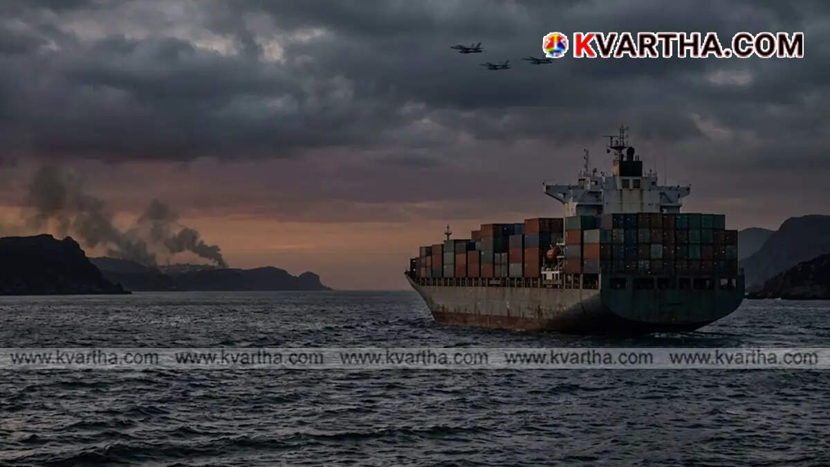 Commercial vessel passing through the Strait of Hormuz