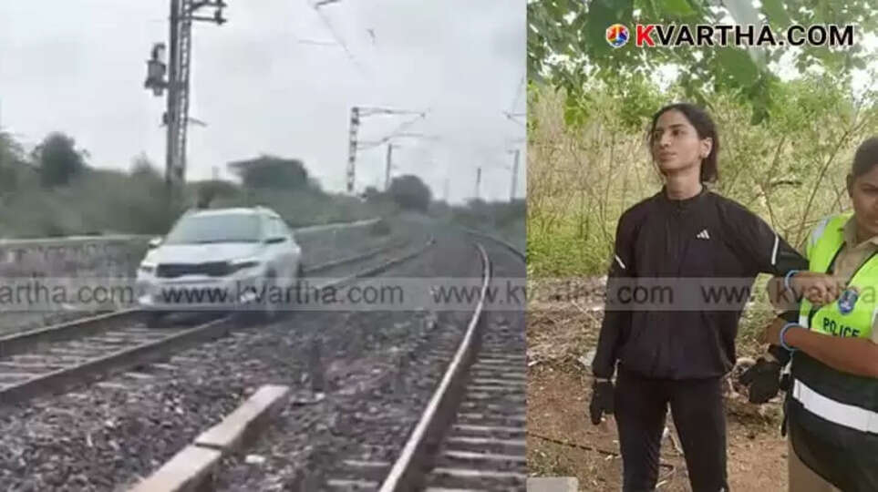Woman Drives Car on Railway Tracks for 8 Kilometers in Telangana