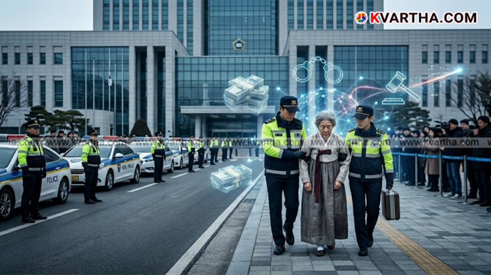 A symbolic view of the Incheon District Court in South Korea.