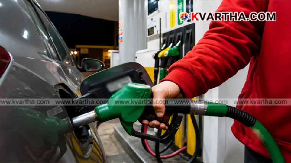 Conceptual image showing fuel nozzles and Indian currency representing fuel economy.