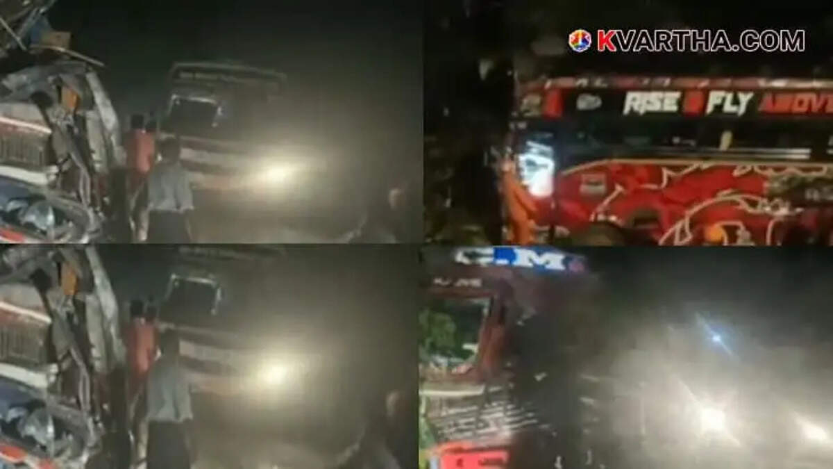 Sabarimala pilgrims bus collides with lorry in Kollam and one dies 