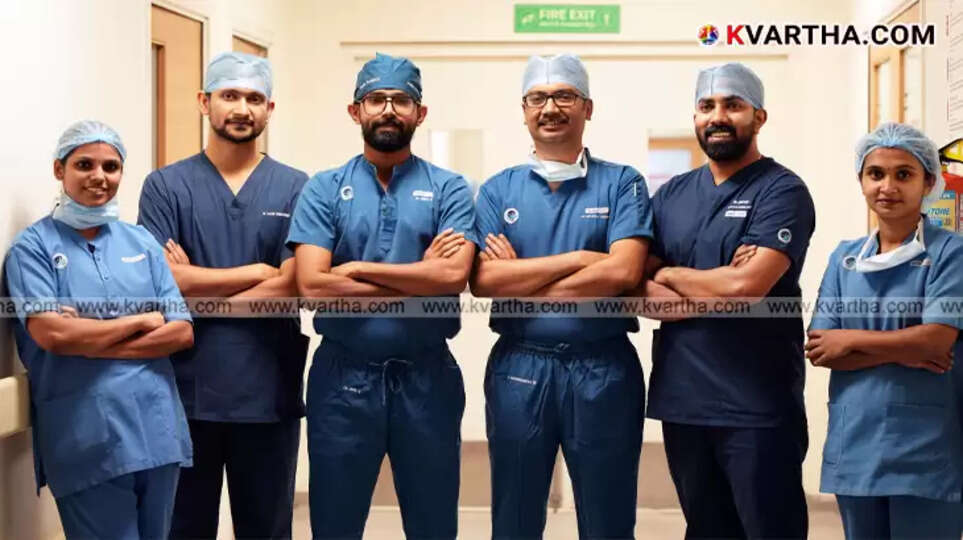 Medical team at Aster Mims Kannur after the successful surgery.