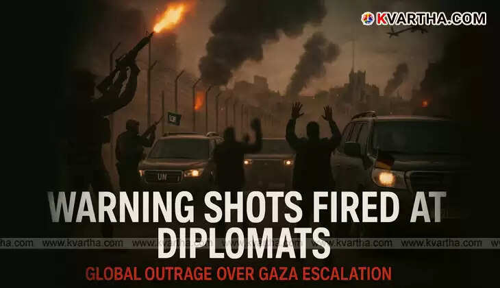 European Union diplomatic delegation reacting after warning shots fired by Israeli forces near Jenin camp.