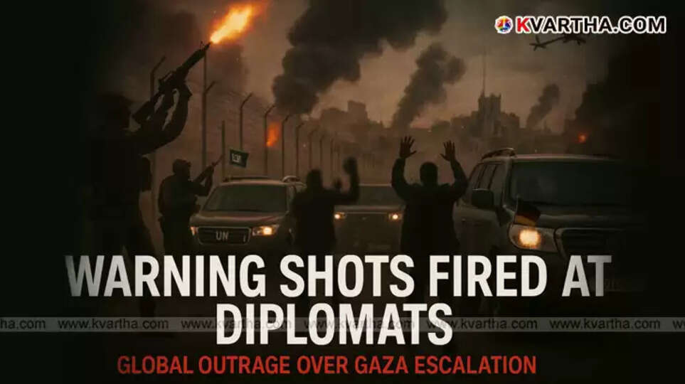 European Union diplomatic delegation reacting after warning shots fired by Israeli forces near Jenin camp.