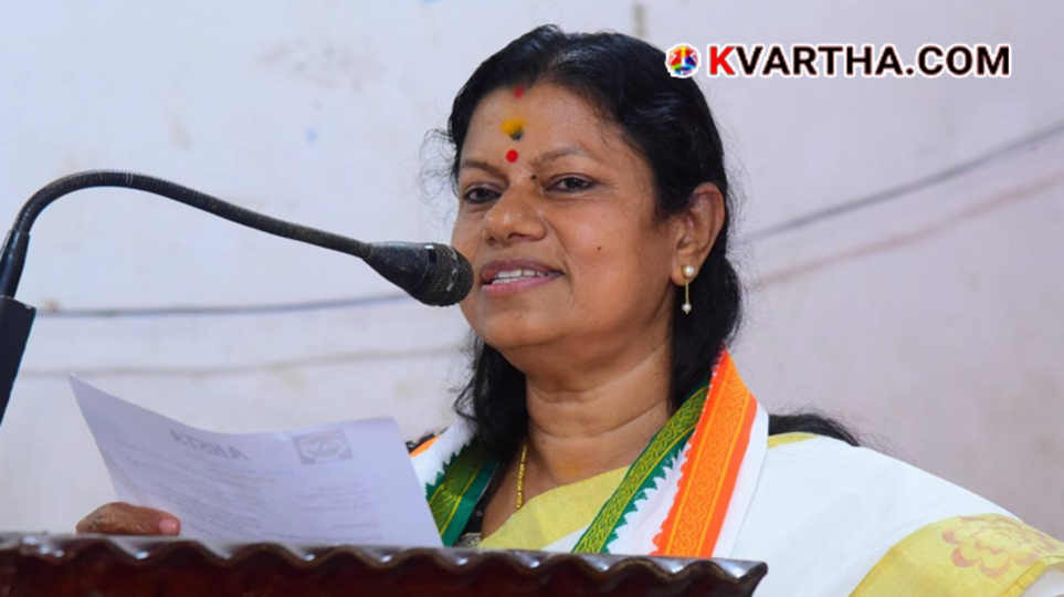 Minister Bindu Krishna addressing media reporters during an official event in Trivandrum