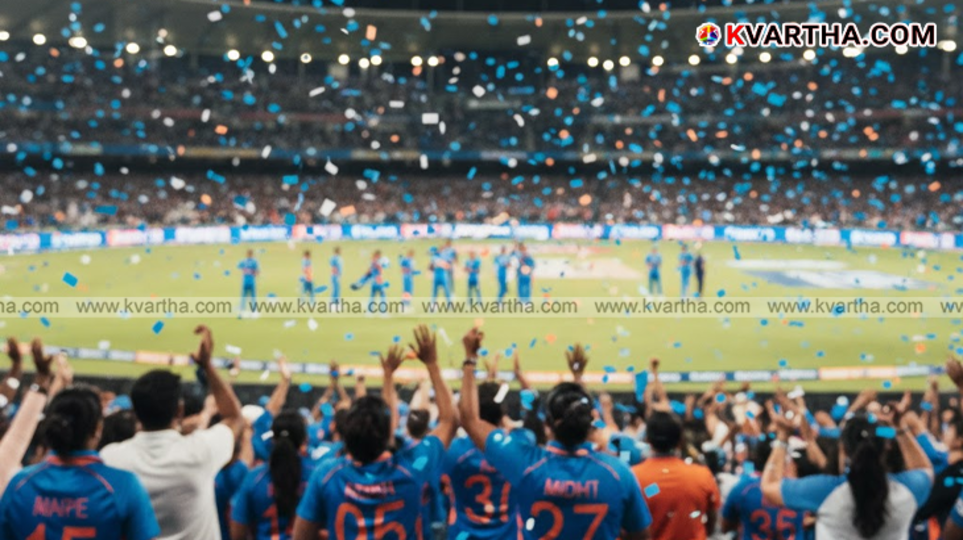 Indian cricketers celebrating after defeating Pakistan by 61 runs in Colombo.