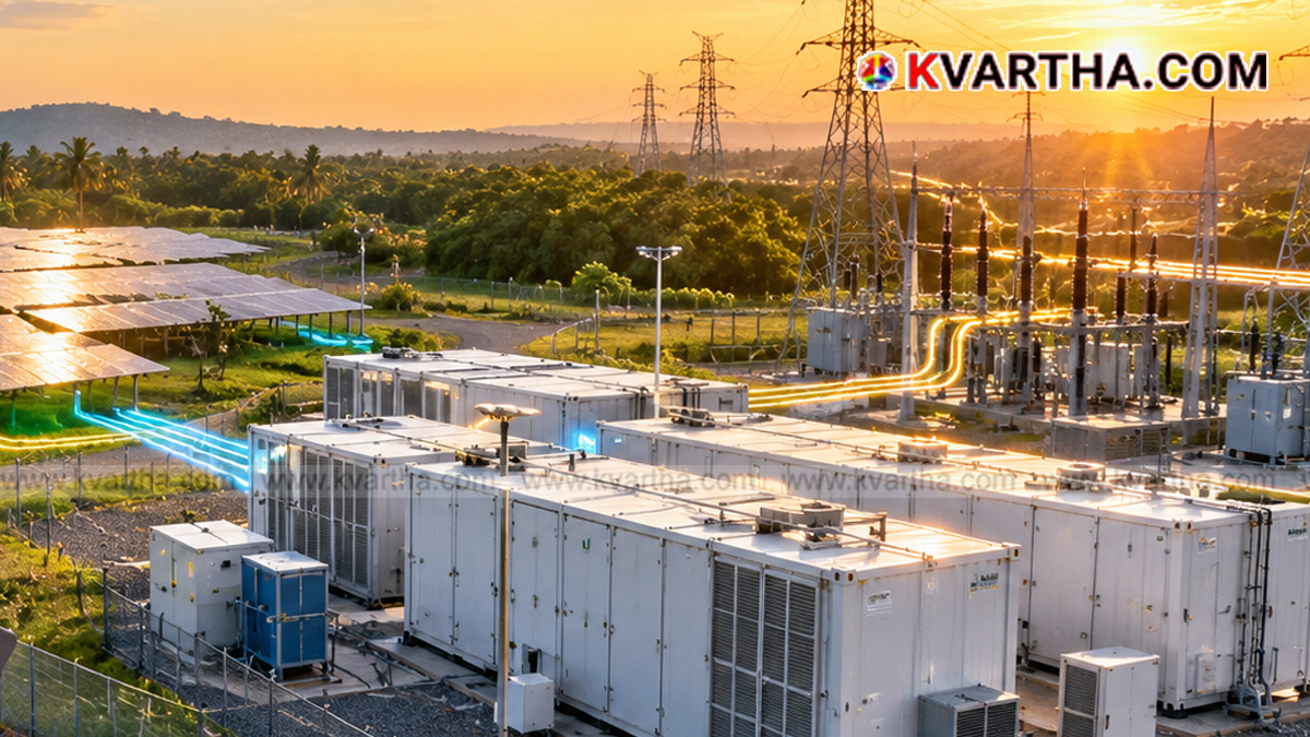Representational image reflecting Kasaragod solar park and BESS energy storage project
