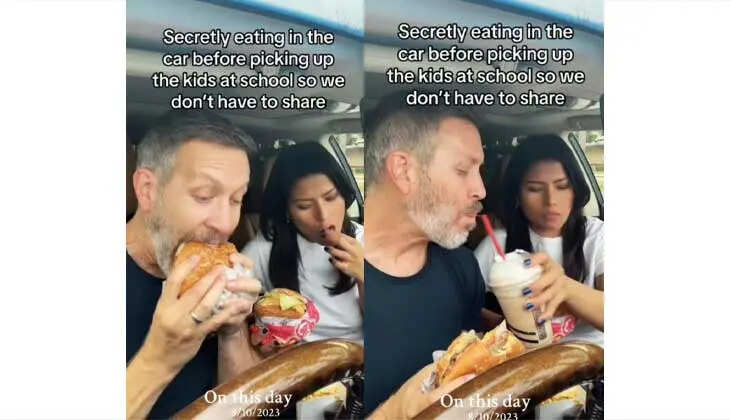 Parents Caught Red-Handed Eating Junk Food in Car