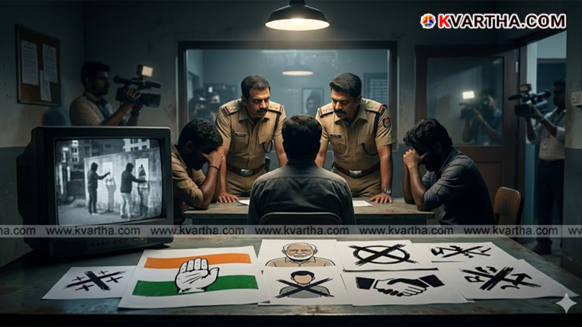  Thrissur East Police arrested three men for pasting defamatory posters against TN Prathapan.