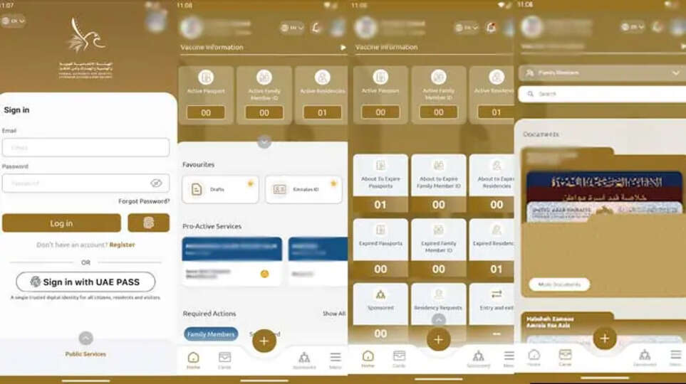 A screenshot showing the process of downloading a digital visa copy from the UAE ICP app.