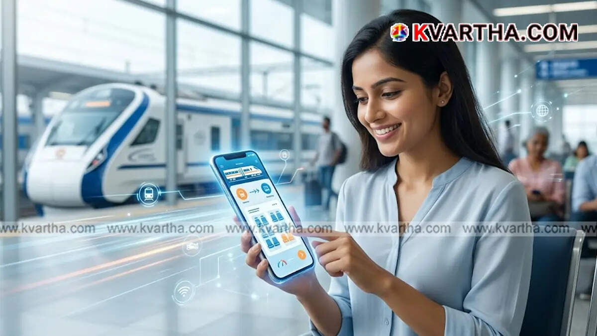 A smartphone screen displaying a fast online train ticket booking interface with an IRCTC theme