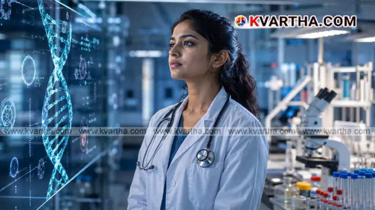 Medical researchers analyzing data and trends related to cancer cases under WHO guidelines