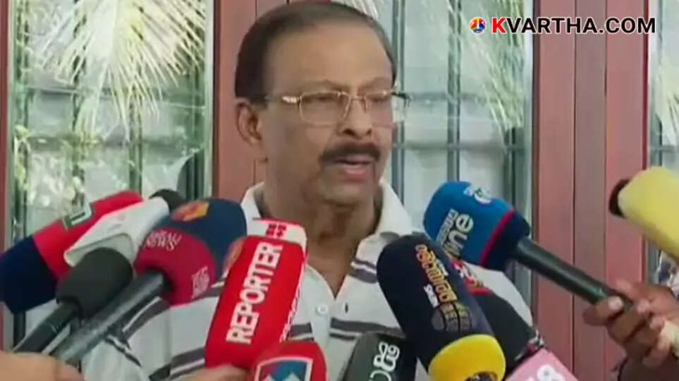 K. Sudhakaran addressing the media regarding his political stance.