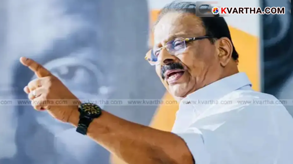K Sudhakaran MP speaking at a press conference