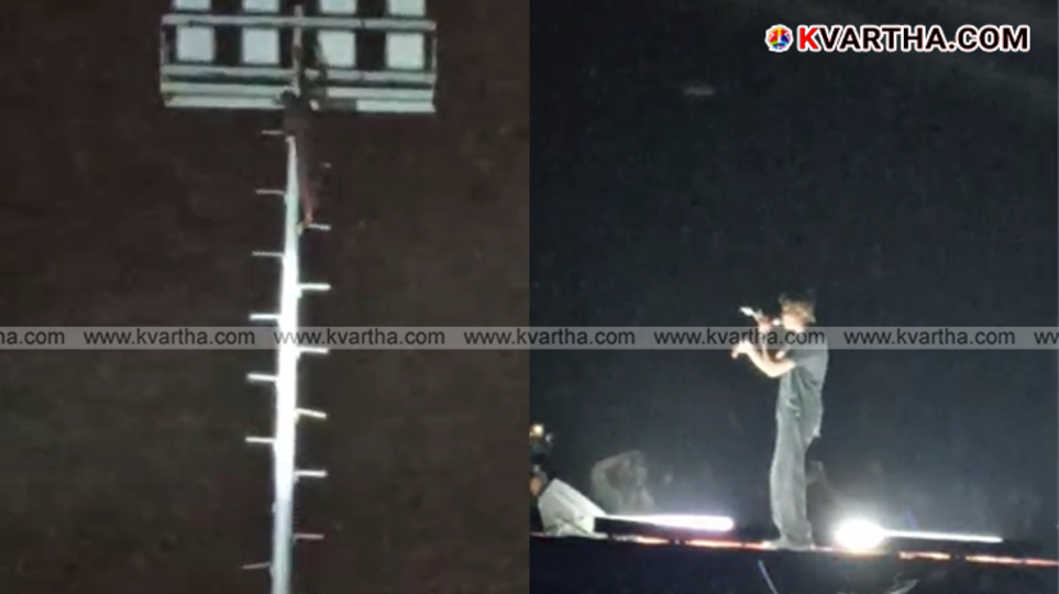 Rapper Vedan performing on stage at the Happiness Fest in Dharmashala.