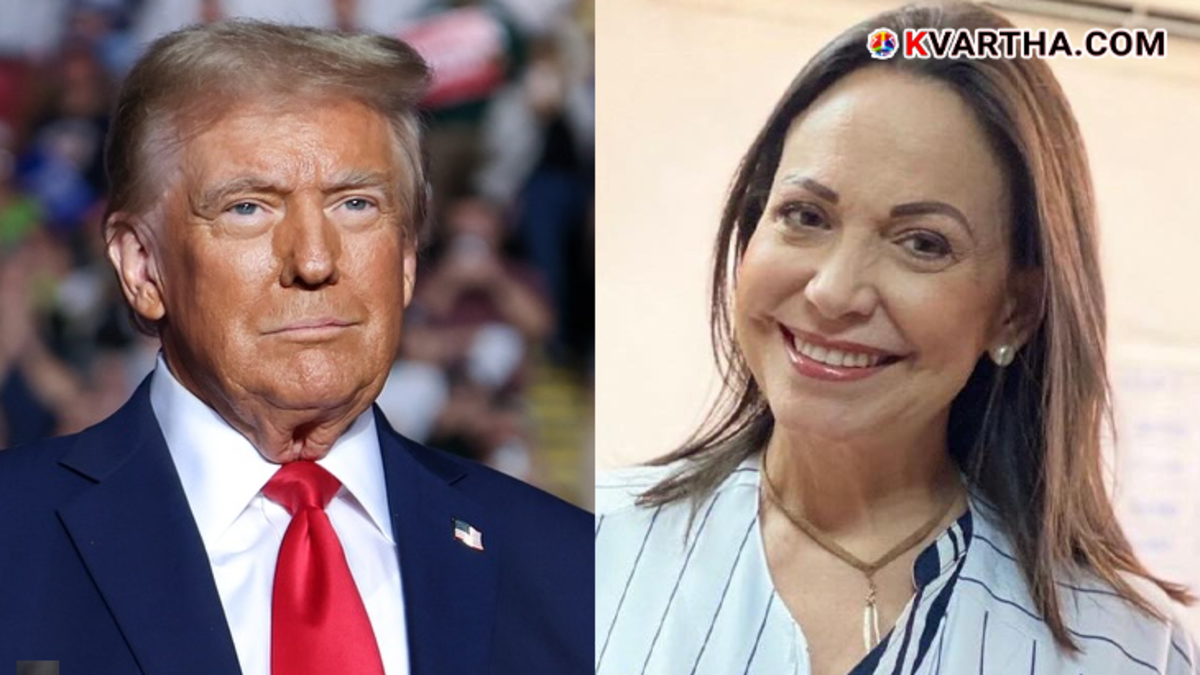 Donald Trump meeting with Venezuelan opposition leader Maria Corina Machado.