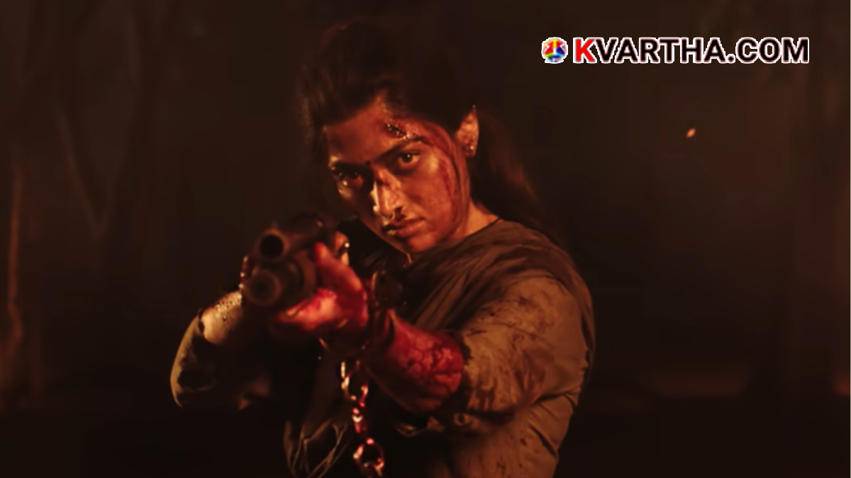 Image reflecting Rashmika Mandanna in a mass action role for 'Maisa'