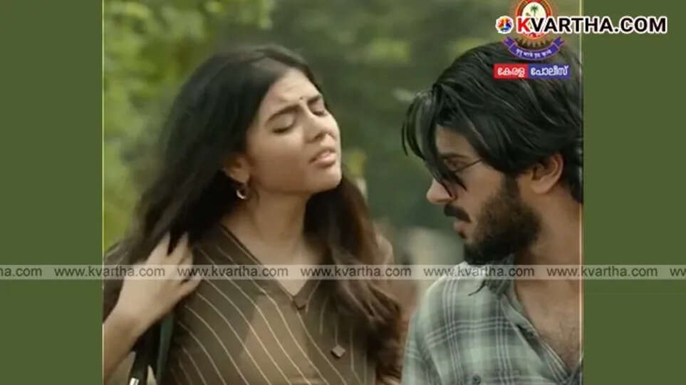 A still from the road safety awareness video posted by Kerala Police featuring Dulquer Salmaan.