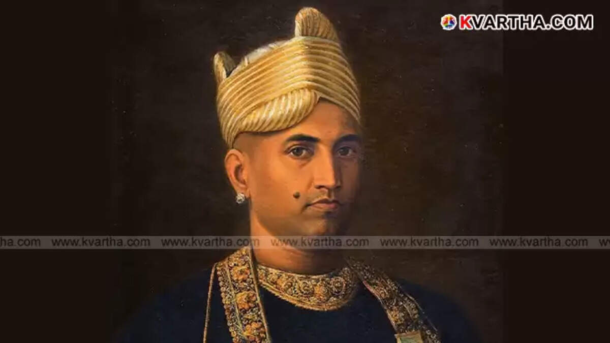 Portrait of Kerala Varma Valiakoi Thampuran, the first person to die in a car accident in Kerala.